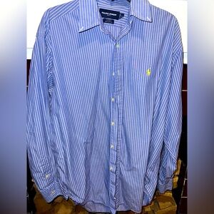 Polo by Ralph Lauren Golf Collection Blue striped button down - L